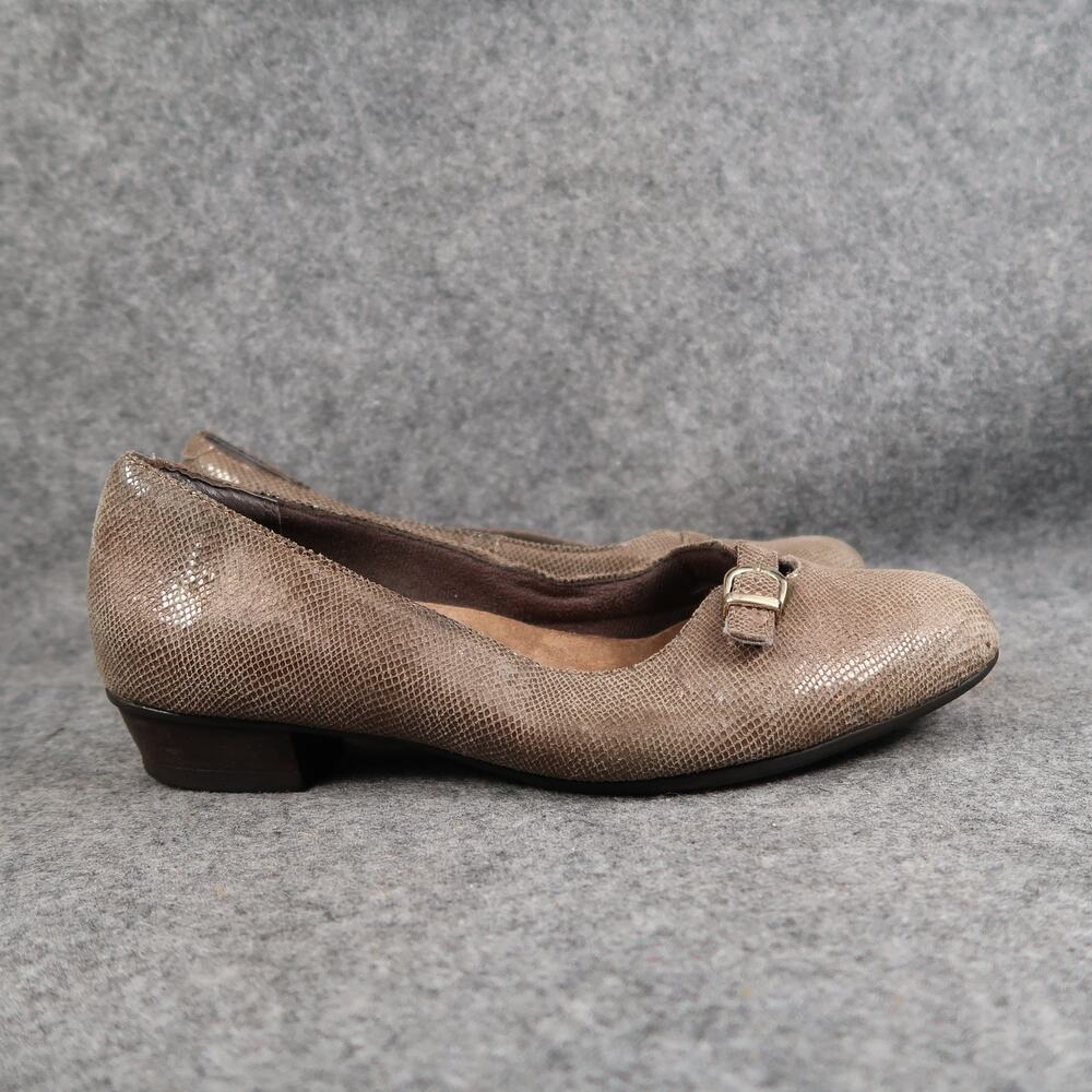 Clarks Shoes Womens 7 Pump Loafer Slip On Block Heel Fashion Career Comfort
